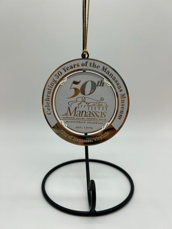 Manassas Museum 50th Anniversary Gold Ornament