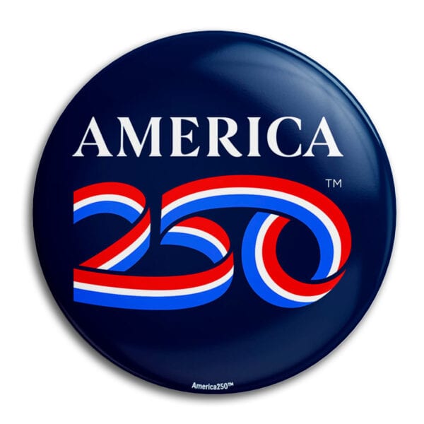 250th Logo Dark Blue Button
