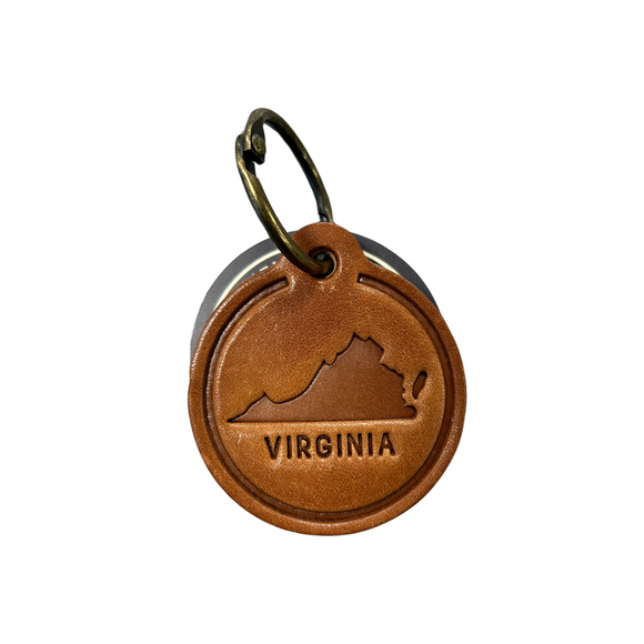 Virginia Leather Keychain Circle