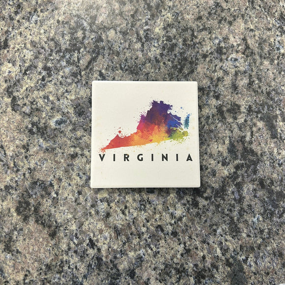 Virginia State Watercolor Coaster