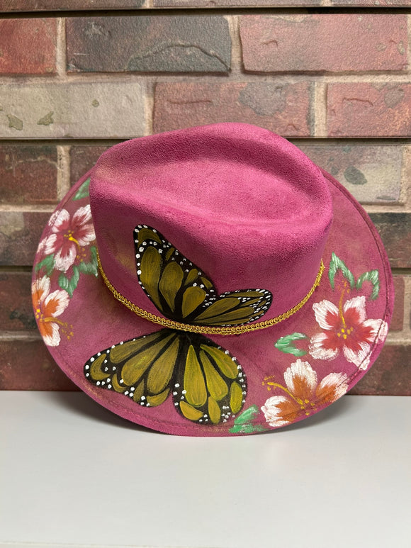Hand Painted Suede Mexican Fedora