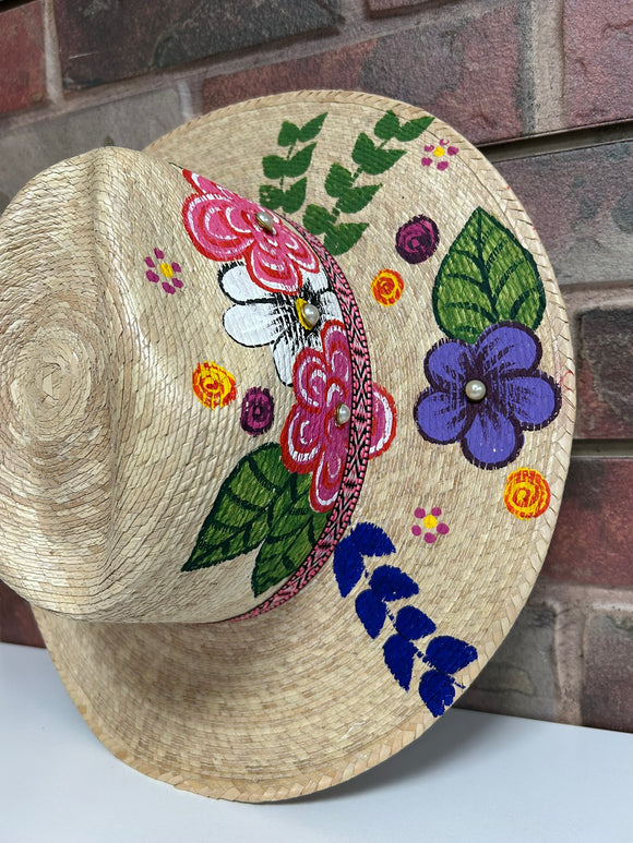 Hand Painted Mexican Straw Hat