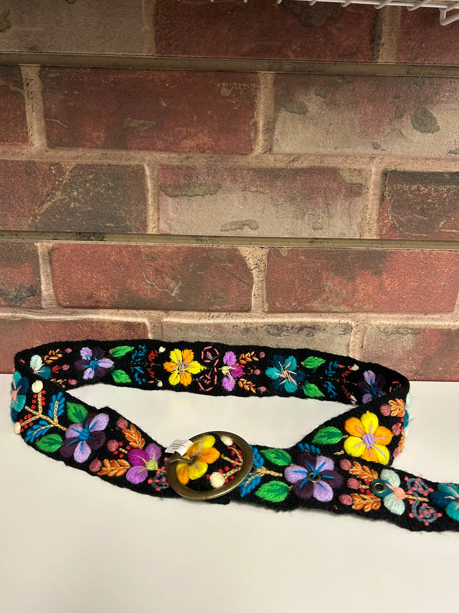 Andean Embroidered Handwoven Floral Belt