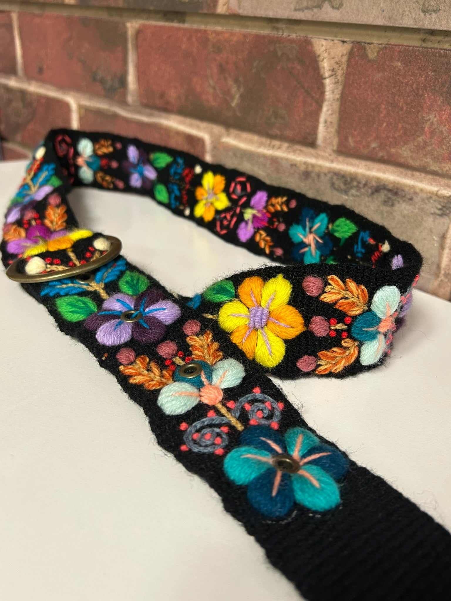 Andean Embroidered Handwoven Floral Belt