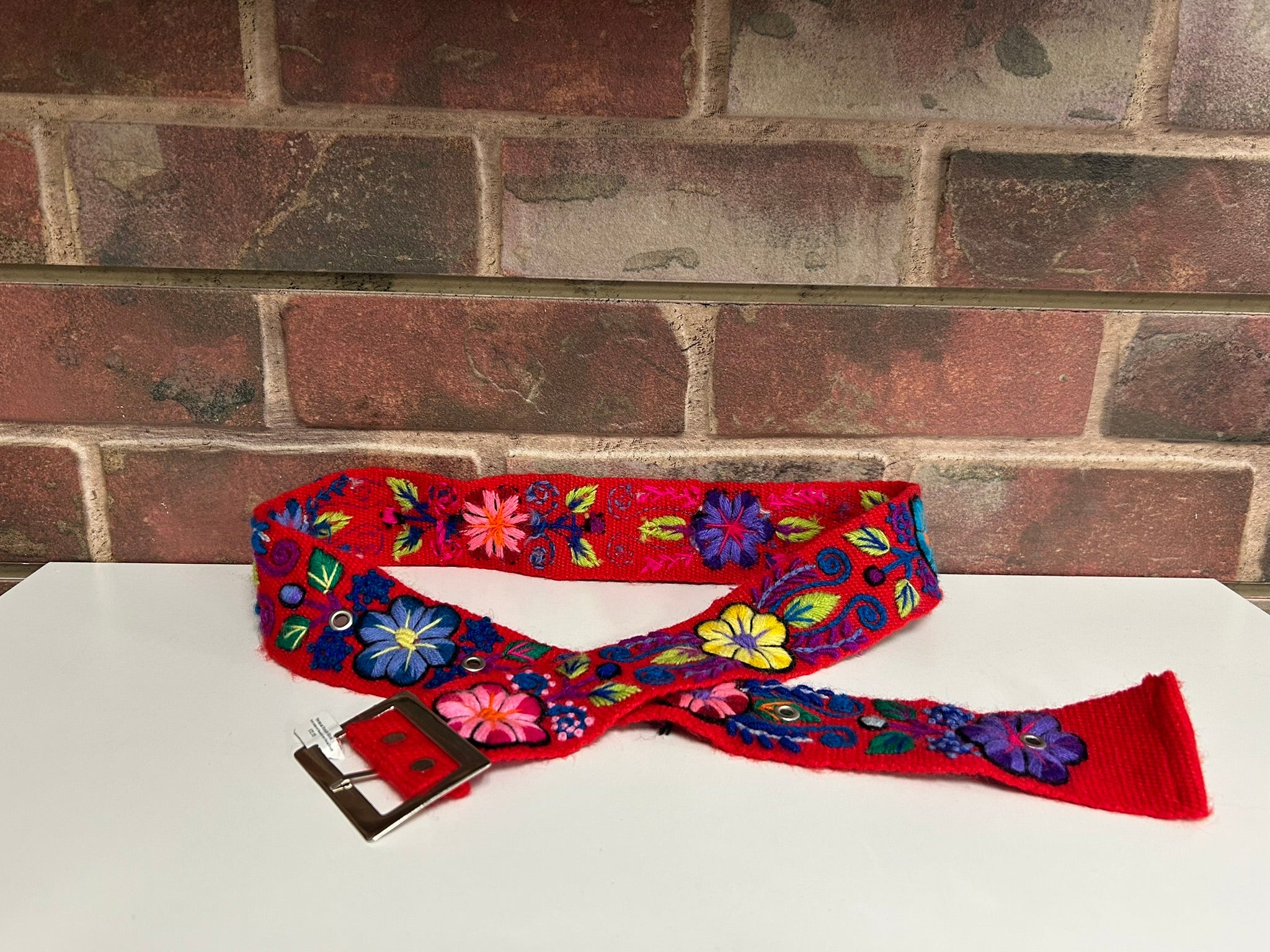Andean Embroidered Handwoven Floral Belt