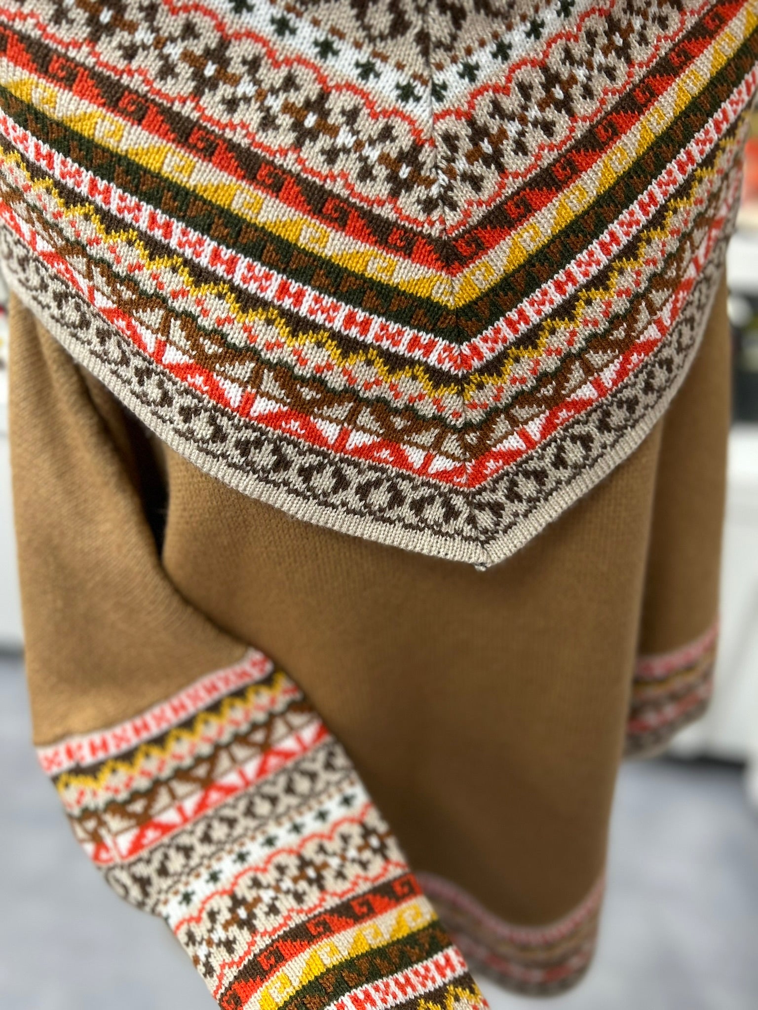 Handmade Alpaca Poncho with Collar