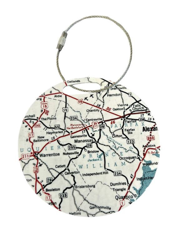 Manassas Map Luggage Tag