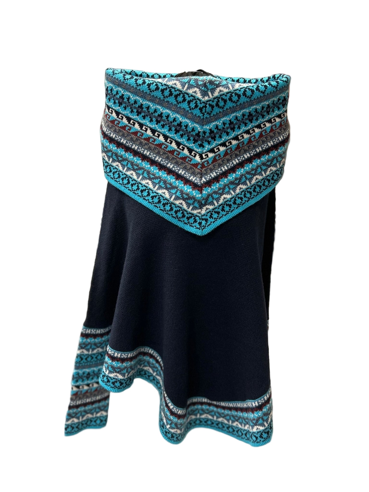 Handmade Alpaca Poncho with Collar