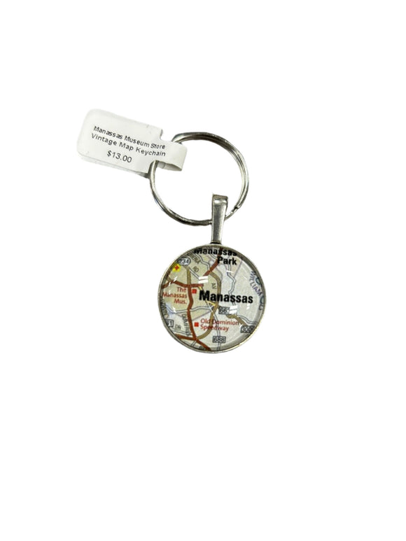 Vintage Map Keychain