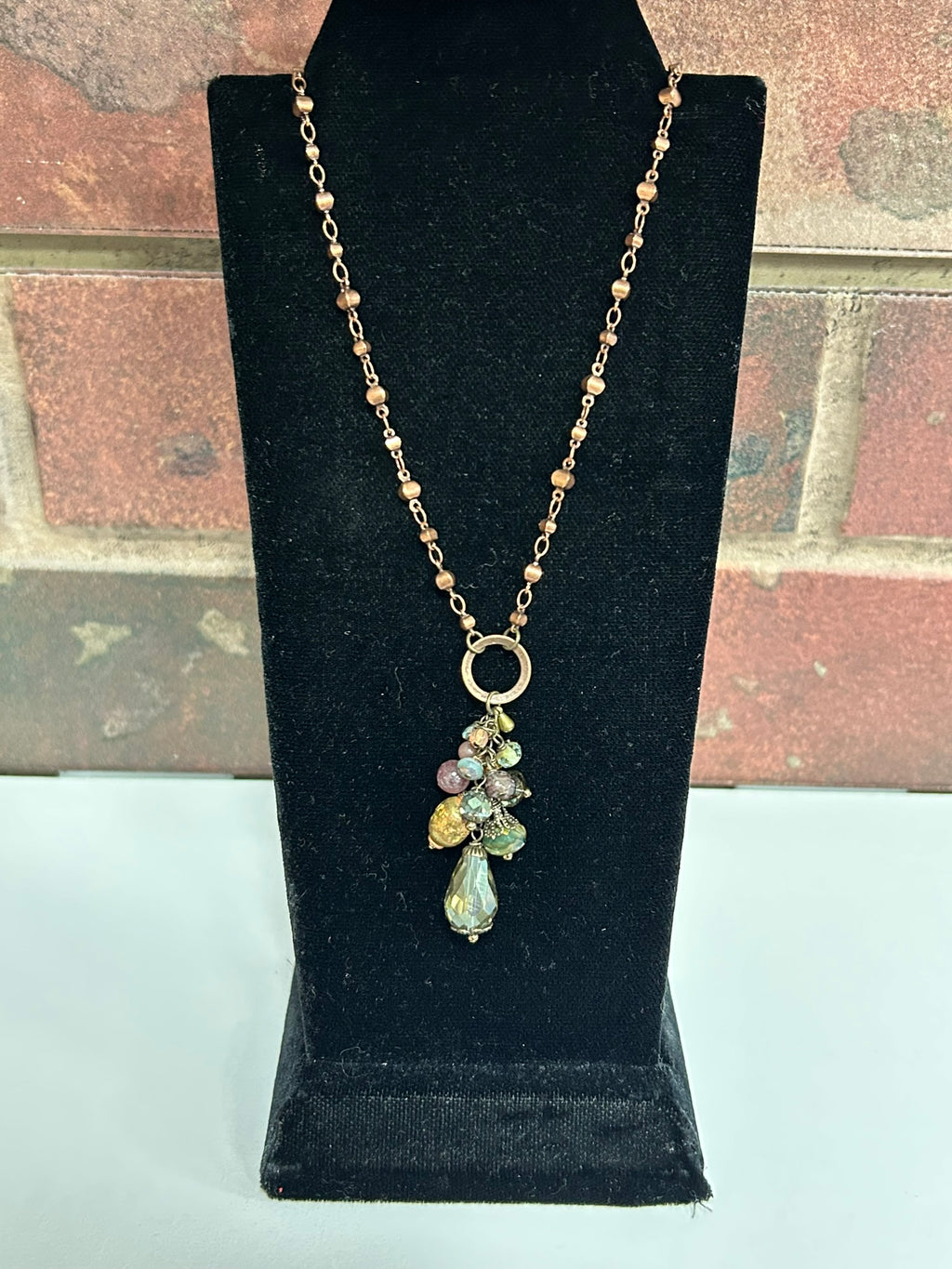 Mauve Mix Czech Glass, Lepidolite Quartz Cluster