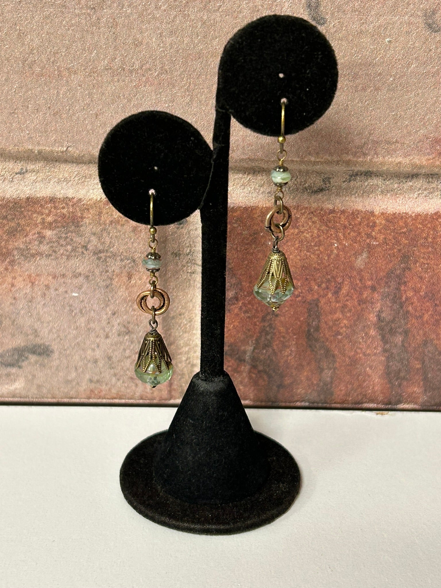 Mauve Mix Czech Glass Dangle