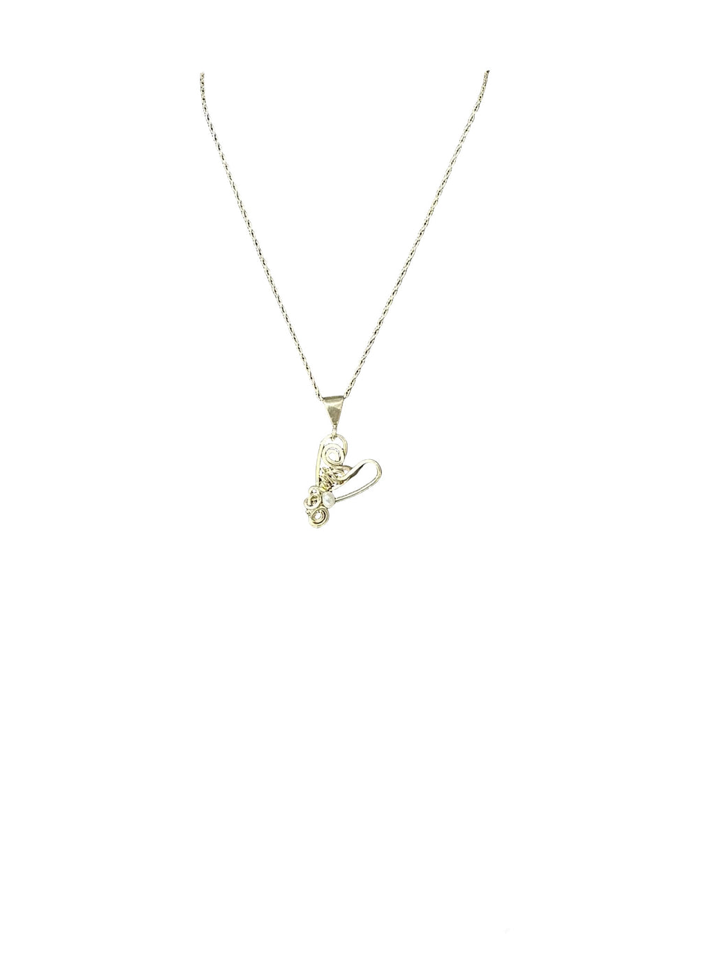 Necklace with Heart shaped, sterling silver wire pendant