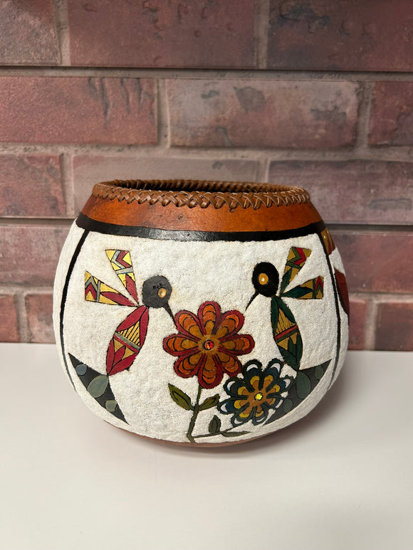 Large Native American Theme Gourd