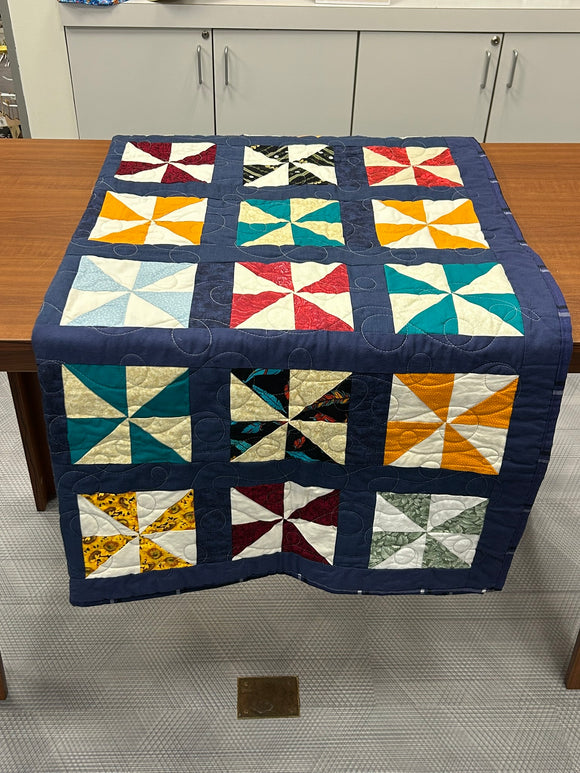 Blue Patchwork Throw Quilt