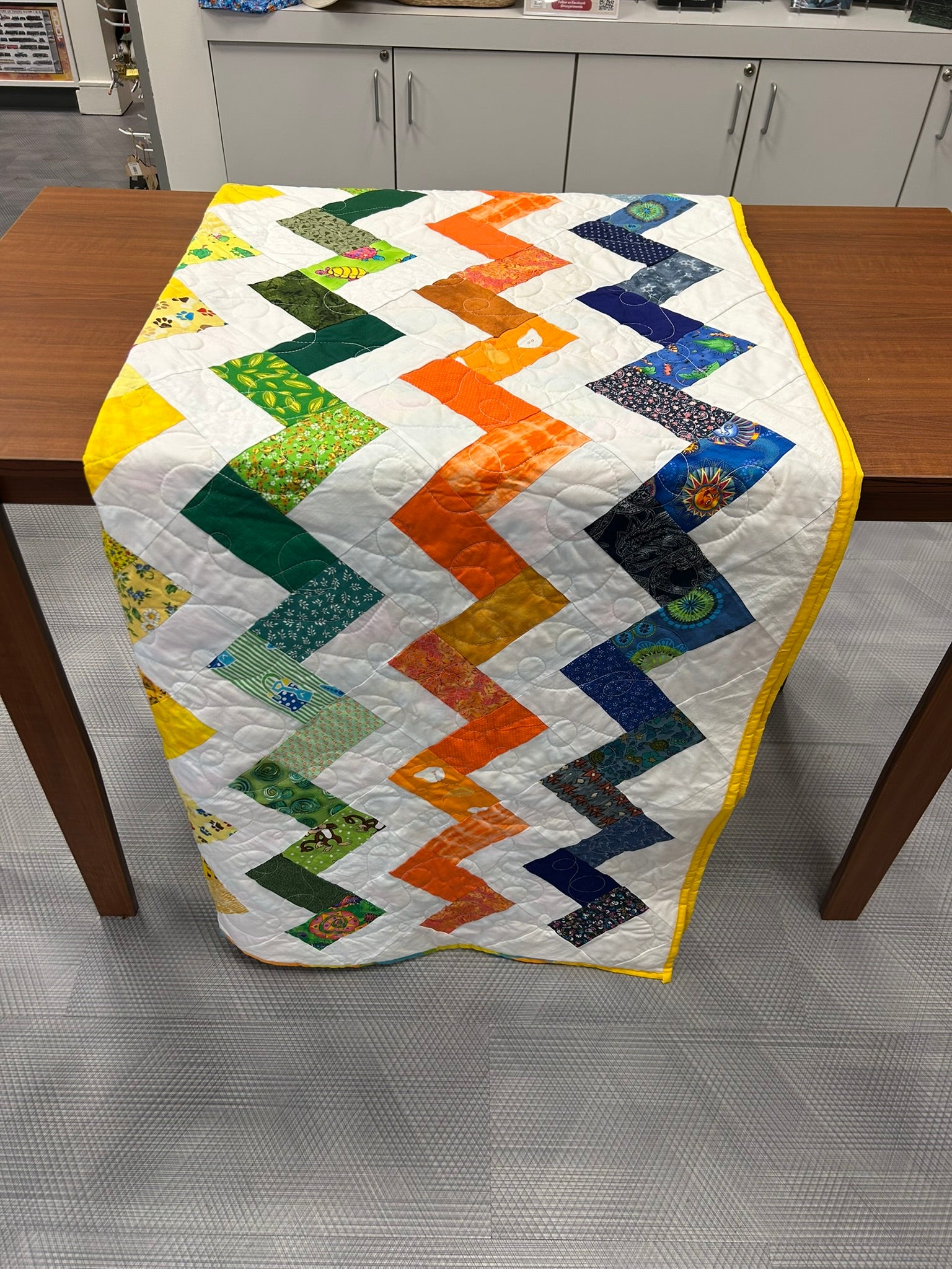 Colorful Patchwork Throw Quilt