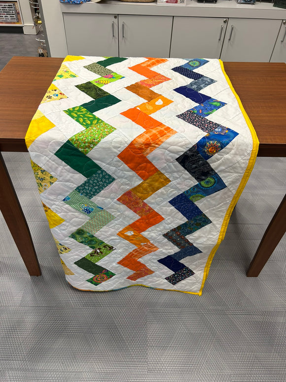 Colorful Patchwork Throw Quilt