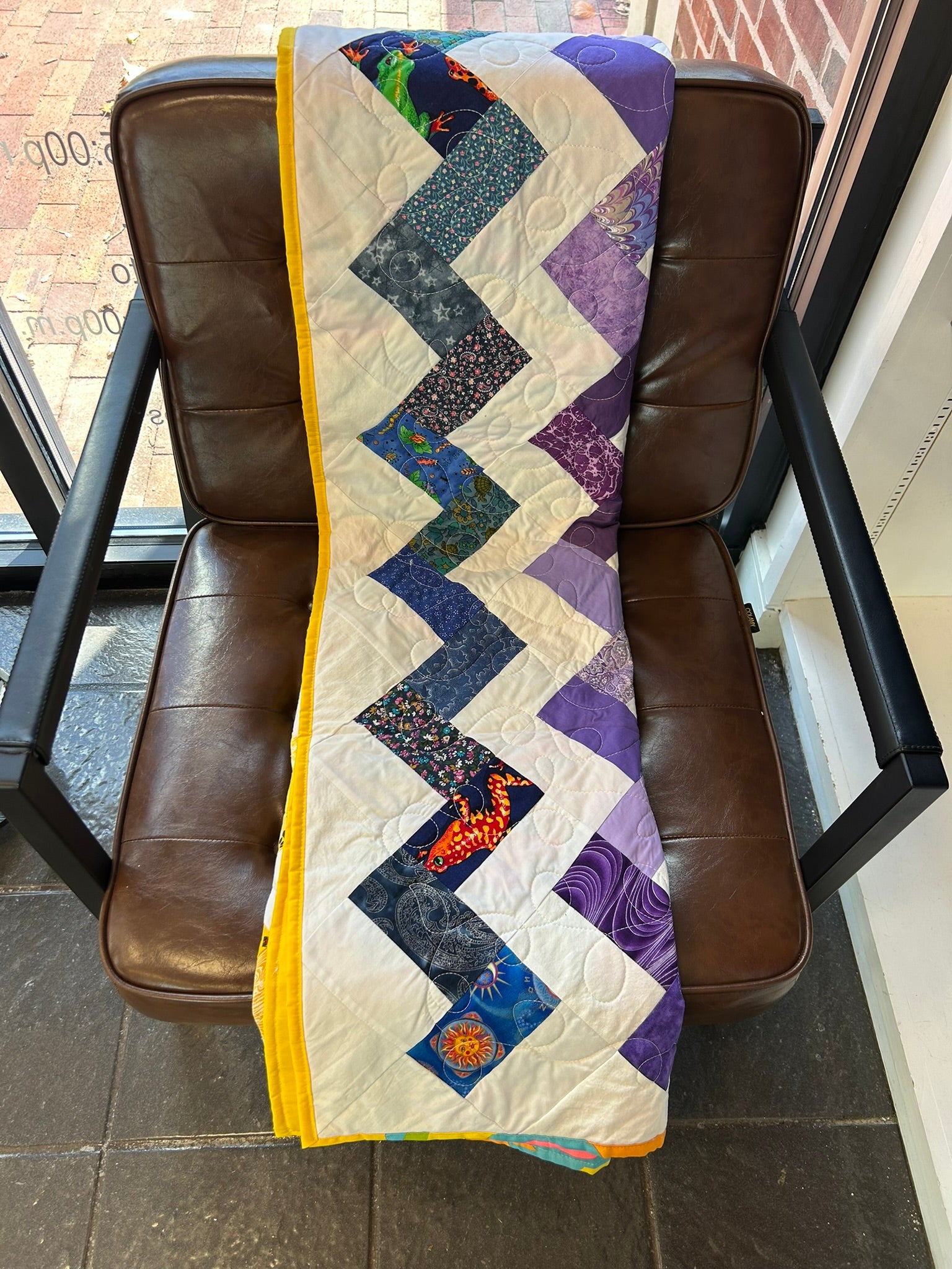Colorful Patchwork Throw Quilt