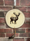 Native American Wooden Wall Hanging w/ Wild Turkey Feather