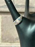 Sterling Silver Wampum & Opal Inlay Ring
