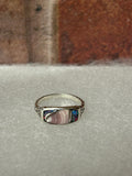 Sterling Silver Wampum & Opal Inlay Ring