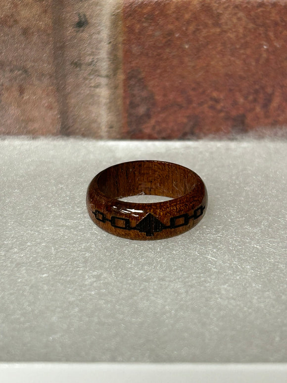 Resin Iroquois Flag Ring with Wood finish