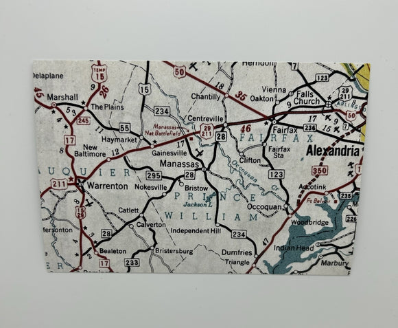 Manassas Map Postcard