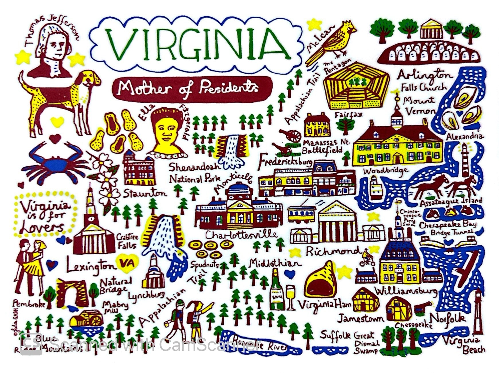 Statescapes Virginia Blank Card