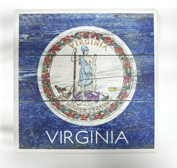 VA State Flag Coaster