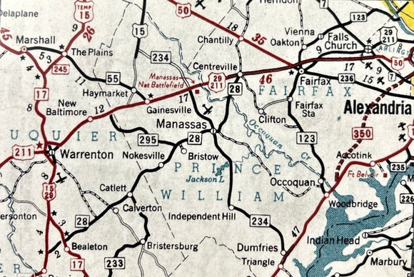 Manassas Map Postcard