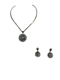 Flower Jewelry set with necklace and earrings on a white background