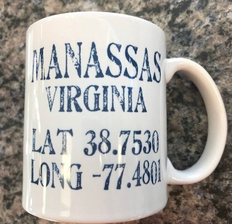 Manassas Latitude/Longitude Mug