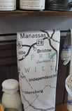 Manassas Map Kitchen Towel