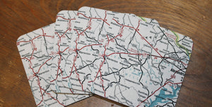 Manassas Map Coaster Set of 4